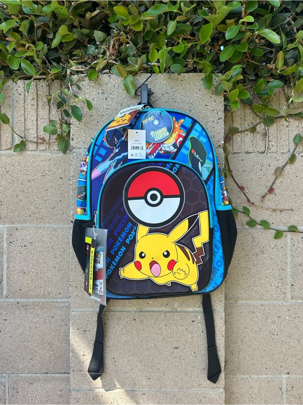 Pokémon Pikachu 17” Light Up Backpack + TCG Card Pack NWT